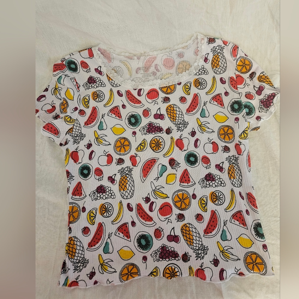 Fruit Print NWOT Short Sleeve Top